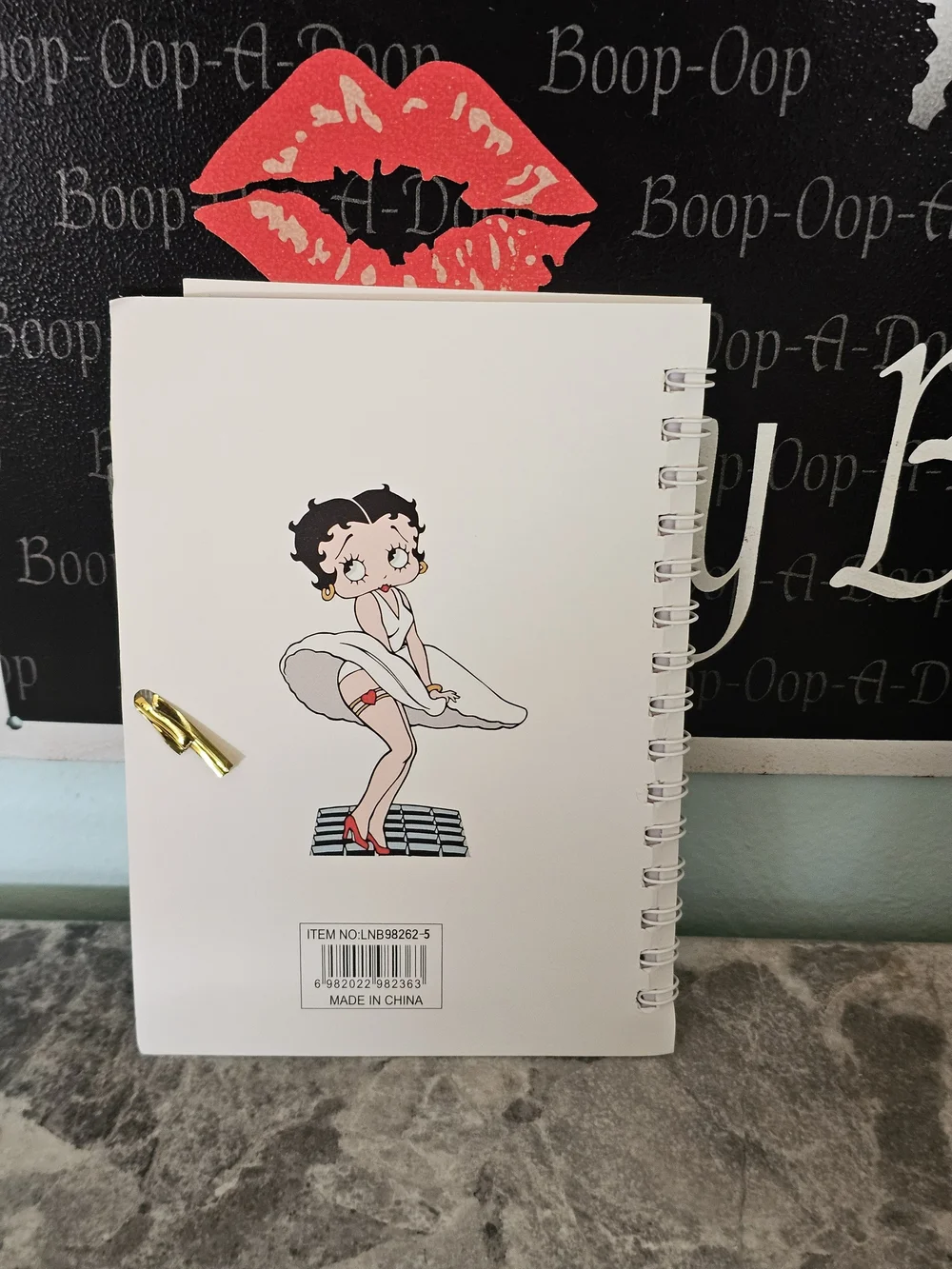 Betty Boop White Notebook with Red Accents